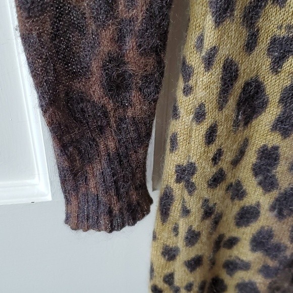 J. CREW LEOPARD WOOL SWEATER DRESS ANIMAL PRINT SIZE SMALL MOBWIFE COSTUME - Picture 3 of 12